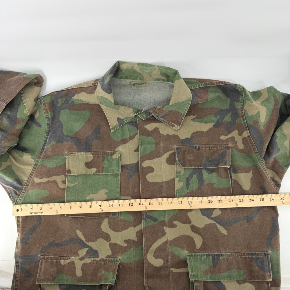 Military BDU Field Jacket Mens XL Regular Green Woodland Camo Utility Cargo Army - Picture 11 of 13